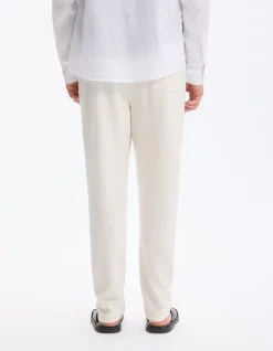Losse katoenen mix pantalon - beige