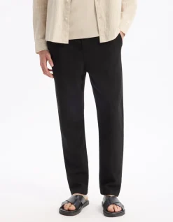 Losse katoenen mix pantalon - zwart