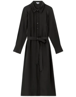 Midi blousejurk - Zwart