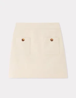 Minirok met opgestikte zakken - beige