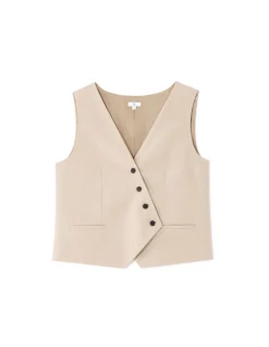 Mouwloos barmanvest - beige