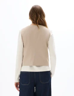 Mouwloos barmanvest - beige