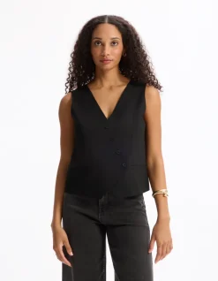 Mouwloos barmanvest - zwart