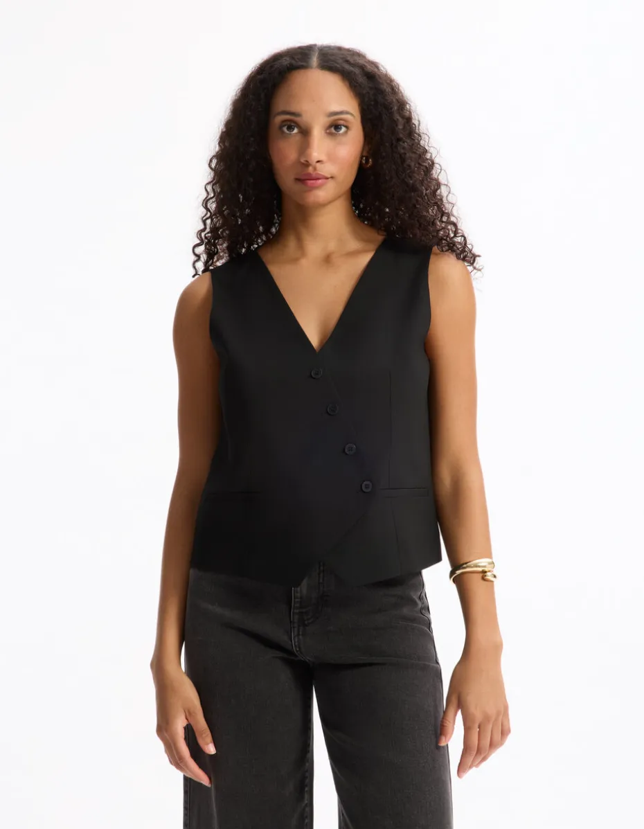 Mouwloos barmanvest - zwart