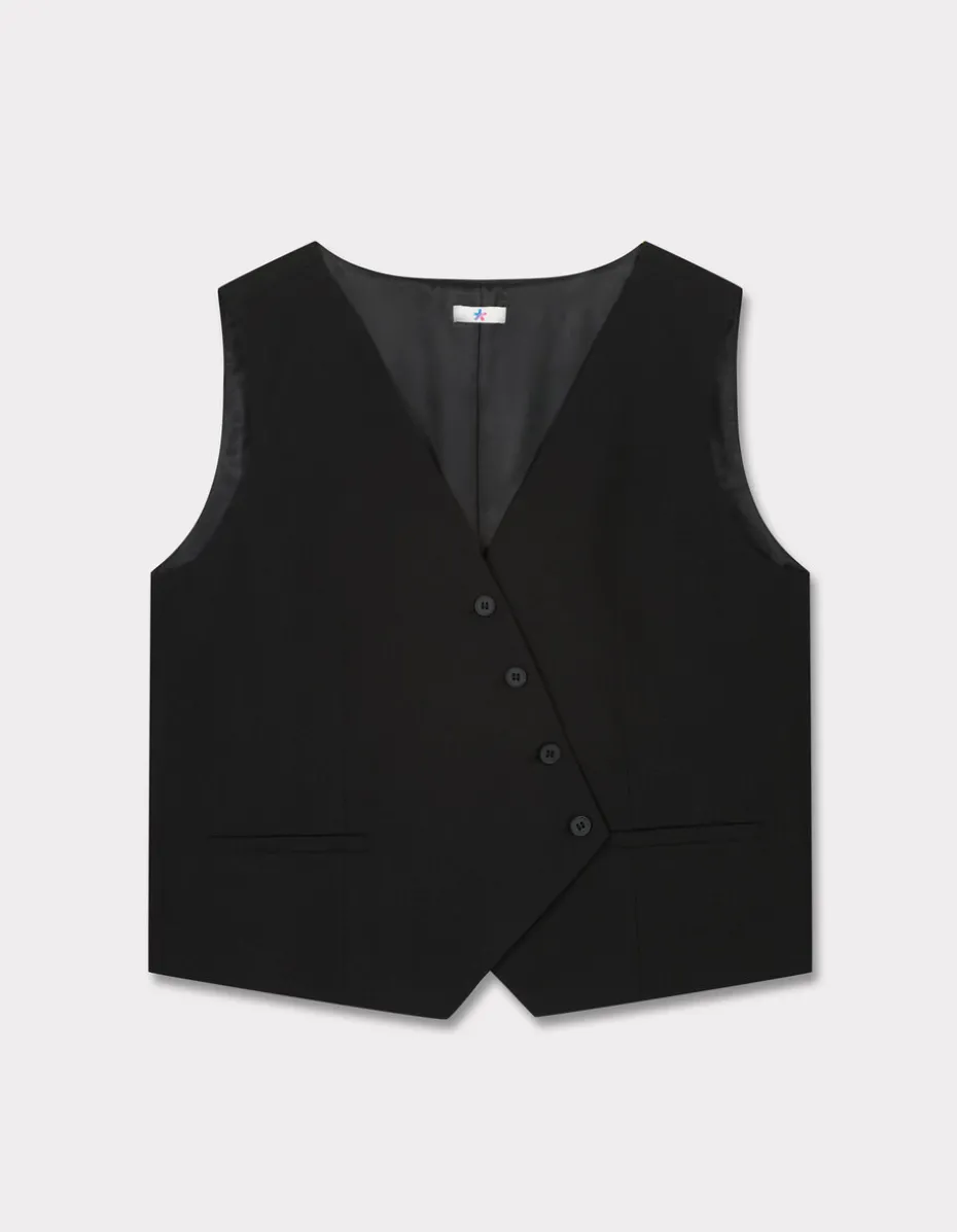 Mouwloos barmanvest - zwart