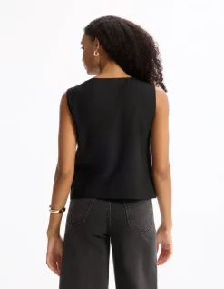 Mouwloos barmanvest - zwart