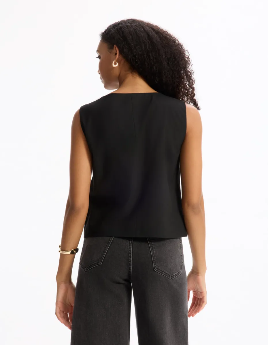 Mouwloos barmanvest - zwart