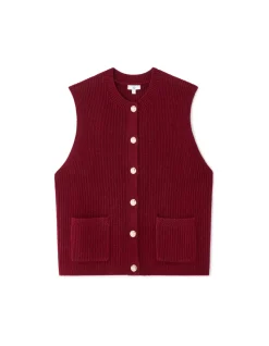 Mouwloos geknoopt gilet - Rood