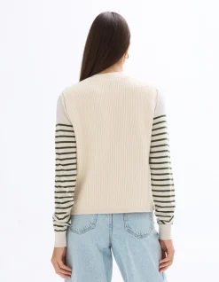 Mouwloos geknoopt vest - ecru