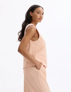Mouwloos getailleerde vest - roze