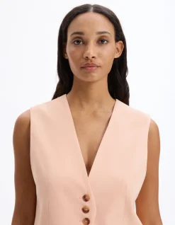 Mouwloos getailleerde vest - roze