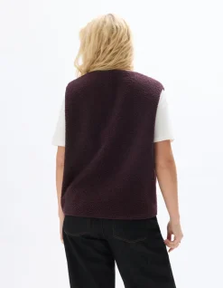 Mouwloos sherpa gilet - bruin