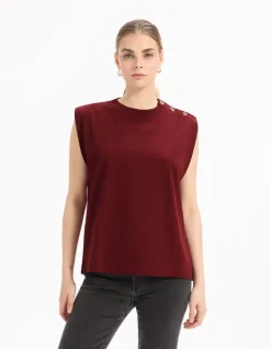 Mouwloos T-shirt - rood