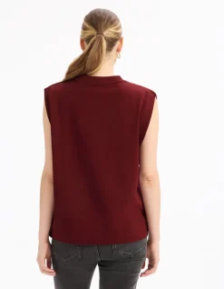Mouwloos T-shirt - rood