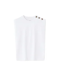 Mouwloos T-shirt - wit