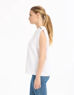 Mouwloos T-shirt - wit
