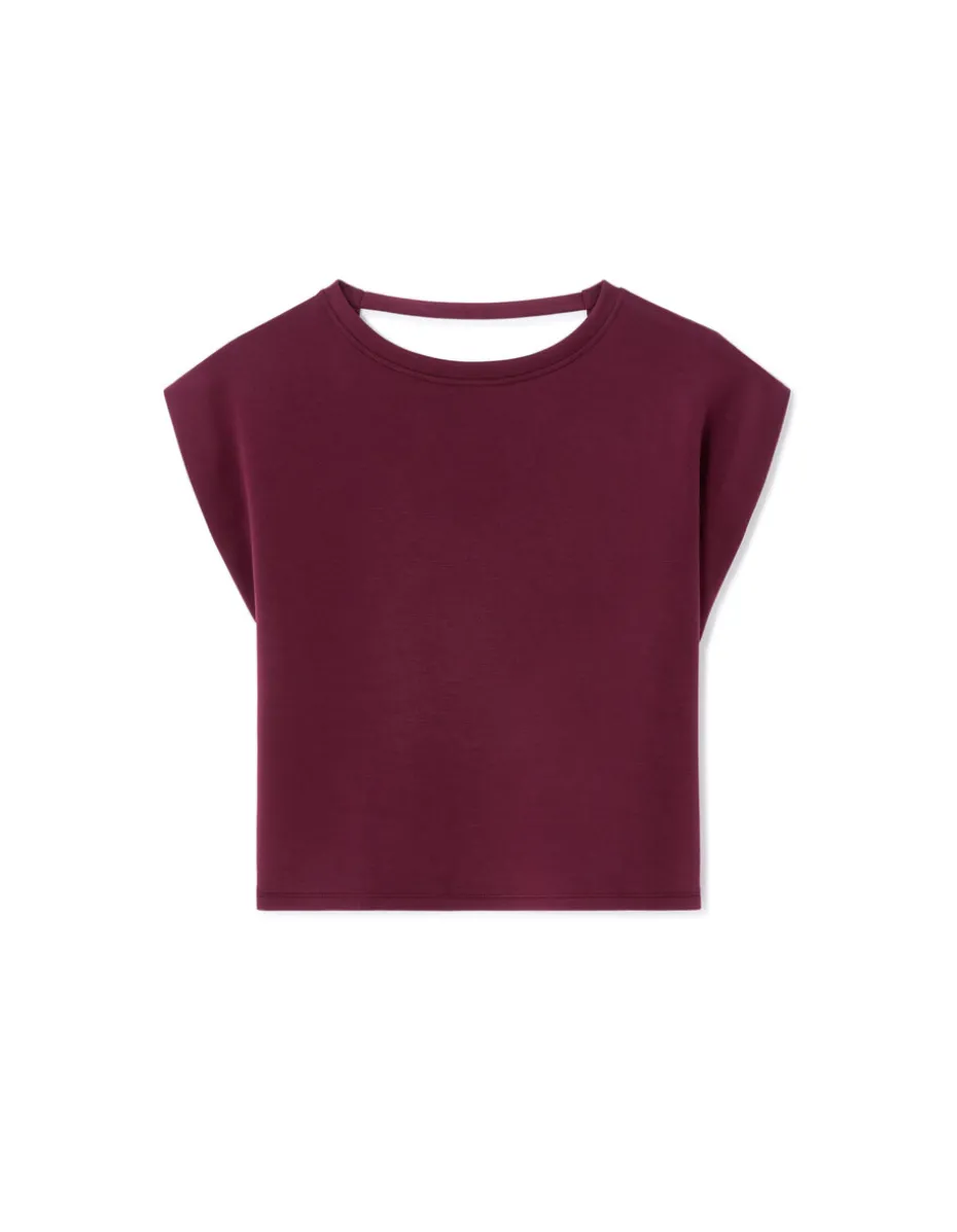 Mouwloos T-shirt met wijde pijpen - paars
