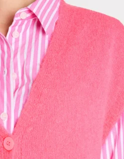 Mouwloos vest met knoopjes - roze