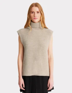 Mouwloze coltrui - beige