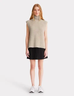 Mouwloze coltrui - beige
