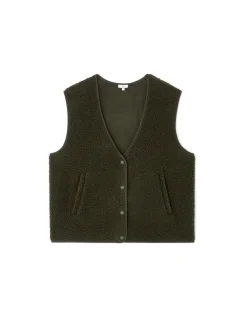Mouwloze sherpa bodywarmer - kaki