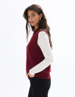 Mouwloze trui met ronde hals - rood