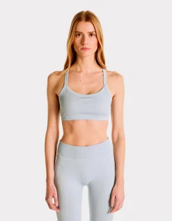 Naadloze bralette met dunne bandjes - lichtblauw