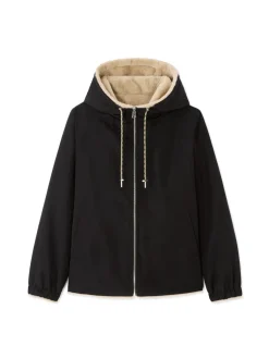 Omkeerbare parka met donszachte voering - zwart