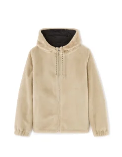Omkeerbare parka met donszachte voering - zwart