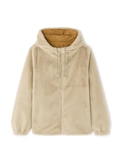 Omkeerbare Parka met donzige voering - bruin