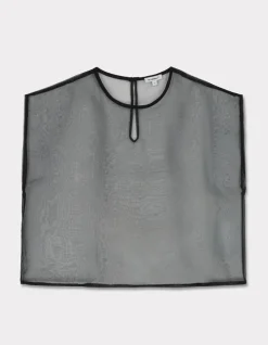 Organza T-shirt - zwart