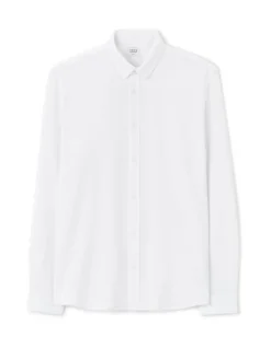 Overhemd regular fit in jersey - wit