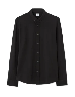 Overhemd regular fit jersey piqué - zwart