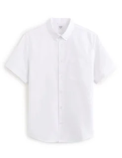 Overhemd regular fit Oxford 100% katoen - wit