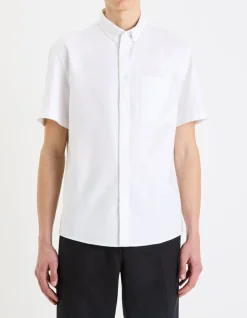 Overhemd regular fit Oxford 100% katoen - wit