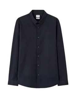 Overhemd slim fit dobby 100% katoen - marine