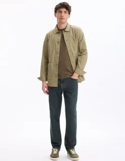 Overhemd van 100% katoenpoplin - taupe