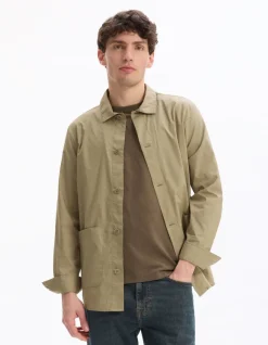 Overhemd van 100% katoenpoplin - taupe