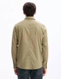 Overhemd van 100% katoenpoplin - taupe