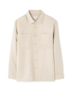 Overhemd van TENCEL™ Lyocell en linnen - beige