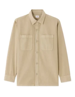 Overhemdjas stukgeverfd 100% katoen - beige