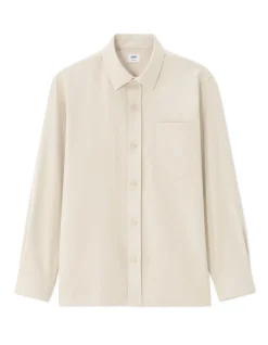 Overshirt van keperstof - ecru