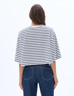 Oversized gestreept T-shirt - marine