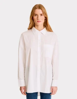 Oversized katoenen overhemd - wit