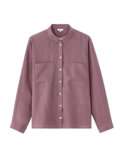 Oversized linnen overhemd - paars