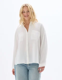 Oversized linnen overhemd - wit