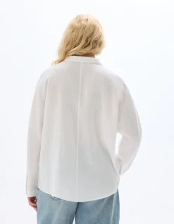 Oversized linnen overhemd - wit