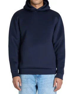 Oversized neopreen hoodie met capuchon - marineblauw