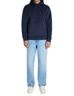 Oversized neopreen hoodie met capuchon - marineblauw