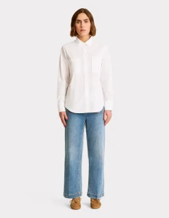 Oversized poplin overhemd - wit